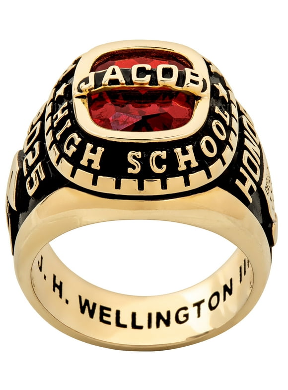 Order Now for Graduation, Freestyle Men's 14K Gold Plated Personalized-Top Classic Class Ring, Personalized, High School or College