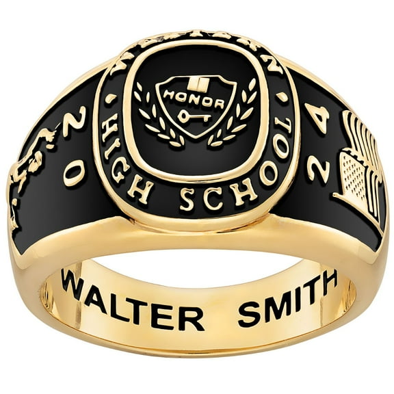 Order Now for Graduation, Freestyle Men's Multiple Graphics Classic Class Ring Sterling Silver, Personalized, High School or College Graduation