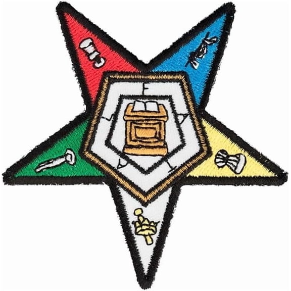 Order Of The Eastern Star Cut-Out Patch, Masonic Patches