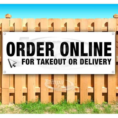 Order Online For Takeout Or Delivery 13 oz Vinyl Banner With Metal Grommets