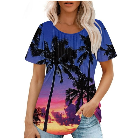 My Orders Cute Summer Tops for Women Floral Blouses for Women Casual Sexy Womens White Tank Top Racerback Women Tank Tops Loose Plus Size Generic Blouses for Women