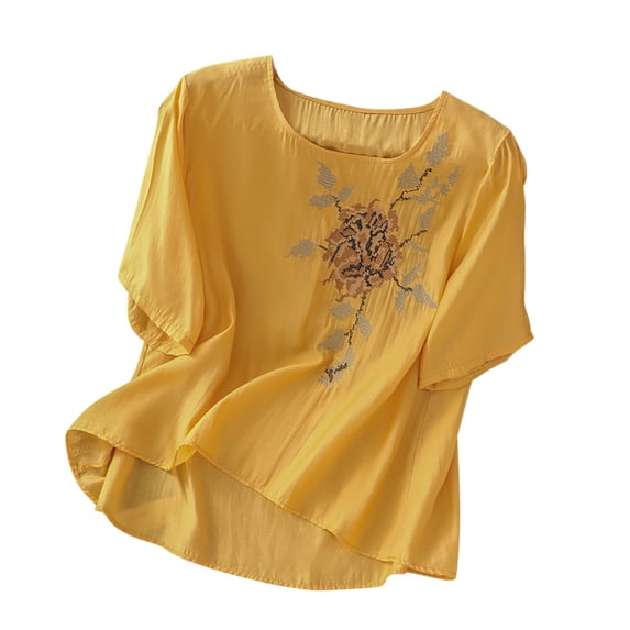 My Orders Cute Summer Tops for Women Floral Floral Print Blouses for Women Short Sleeve Button Up Shirts for Women Cropped Womens Tops Dressy Casual Sexy Summer Generic Brand Tops for Women