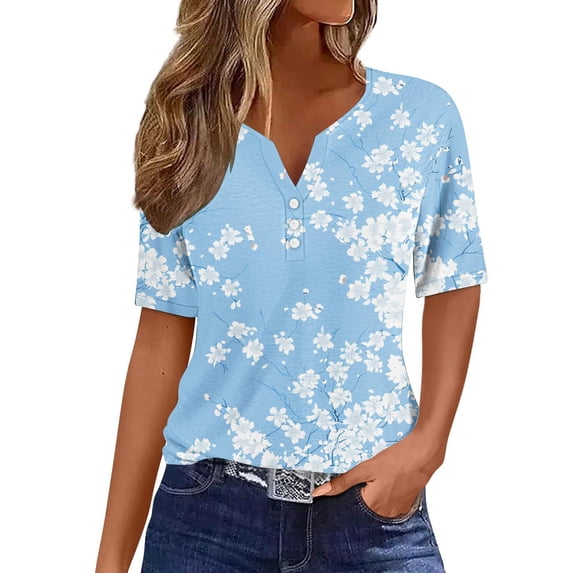 My Orders Cute Summer Tops for Women Floral Women Blouses and Tops Fashion Under 10 Summer Clothes for Women 2025 Vacation Plus Size White Summer Tops for Women Golf Shirts for Women
