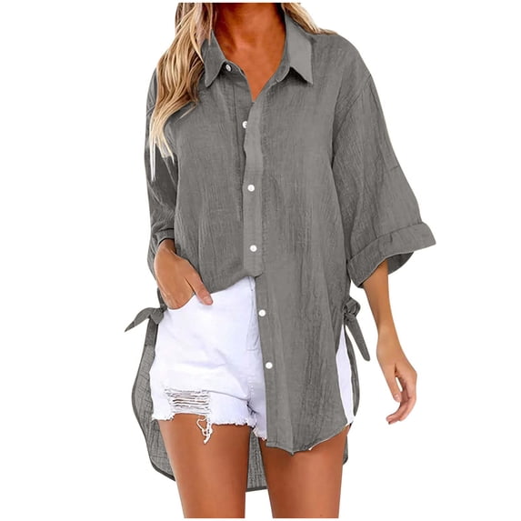 My Orders Cute Summer Tops for Women Floral Womens Blouses for Work Professional Pink Womens White Tank Top Shapewear Womens Summer Tops Casual Cotton Crew Neck Tops Grey