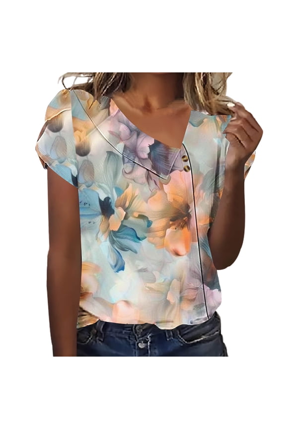 My Orders Cute Summer Tops for Women Floral Womens T Shirts Casual Graphic Workout Tops for Women Loose Summer Tops for Women 2025 Trendy Fitted Summer Shirts for Teens Modest