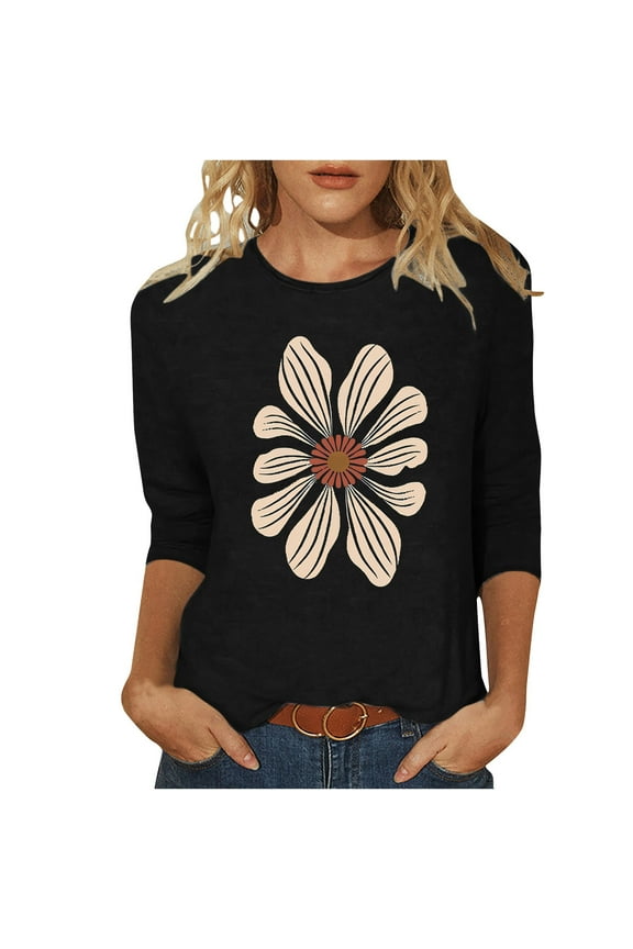 My Orders Cute Summer Tops for Women Floral Womens T Shirts Graphic Pack Womens Sports Tops Loose Womens Summer Tops Dressy Casual Generic Brand Tops for Women