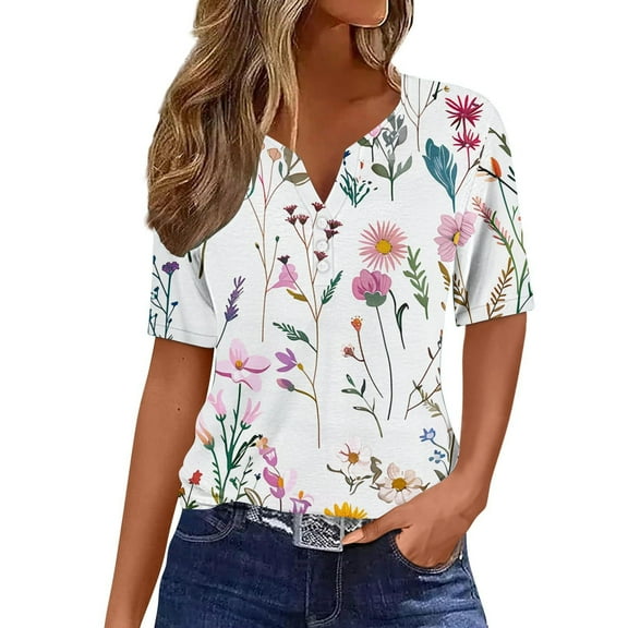My Orders Cute Summer Tops for Women Floral Womens T Shirts Loose Boho Golf Tees for Women Womens V Neck Tops Dressy Casual Sexy My Orders Placed Recently By Me My Account
