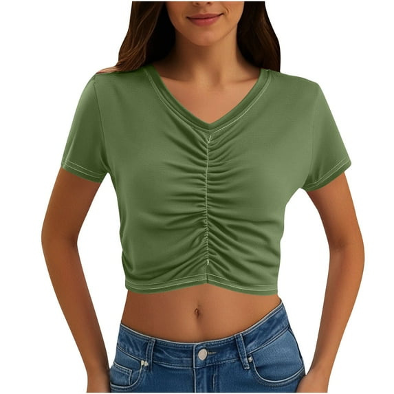 My Orders Cute Summer Tops for Women, Grey Shirts for Women Crop Top Short Sleeve Tunic Tops for Women 3Xl Crop Tops for Women Trendy Summer Women Outfits Sets Tummy Control