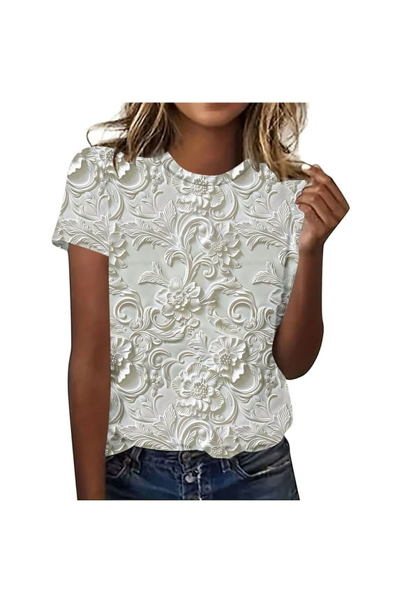 My Orders Cute Summer Tops for Women, Grey Shirts for Women Graphic Crew Neck Tops Grey Summer Tops for Women 2025 Vacation My Orders Placed Recently By Me