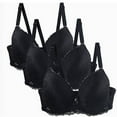 thumbnail image 1 of Gamivast 3 Pack Push Up Bras for Women Plus Size Sexy Lace Full Coverage Bra Wireless Bralettes Soft Comfy Breathable Everyday Bras Black XL Brasier Sin Varillas Para Mujer, 1 of 5