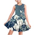 thumbnail image 1 of My Orders Gamivast Girls Dresses Size 10-12 Summer Sleeveless Floral Print Midi Dresses Beach Dress Kids Crewneck A Line Sundress 3T Vestidos De Verano Para Niña, 1 of 8