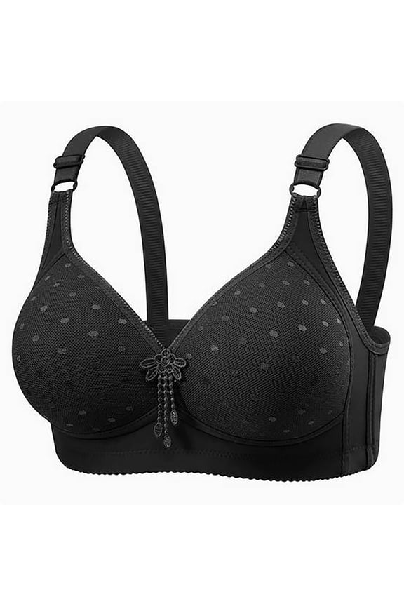 Push Up Bras for Women Comfortable Wireless Bralettes Full Coverage Wire Free Underwear No Underwire Everyday Bras Black S Brasier Sin Aros Para Mujer