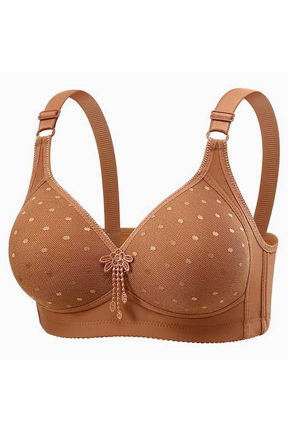 Push Up Bras for Women Comfortable Wireless Bralettes Full Coverage Wire Free Underwear No Underwire Everyday Bras Brown S Brasier Sin Aros Para Mujer