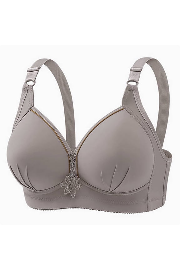 Push Up Bras for Women Comfortable Wireless Bralettes Full Coverage Wire Free Underwear No Underwire Everyday Bras Gray S Brasier Sin Aros Para Mujer
