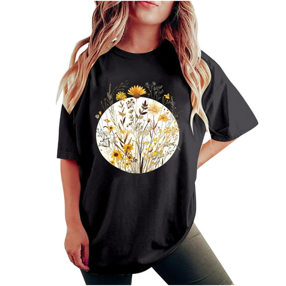 Lightweight Tops & Blouses Blouses for Women Casual Summer Graphic Tees for Women 2025 Womens Tops Dressy Casual Short Sleeve Scoop Neck Plus Size Golf Shirts for Women