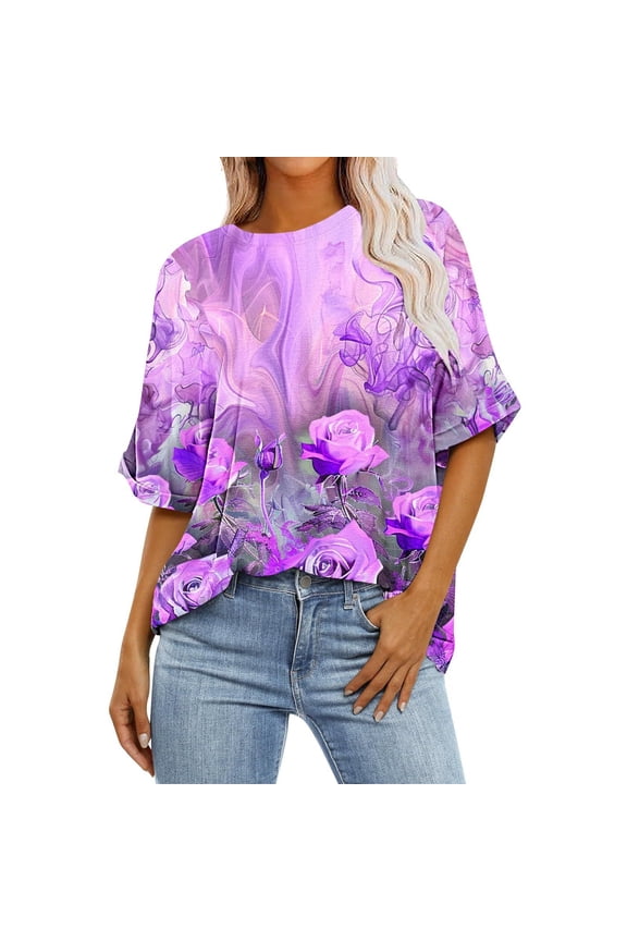 Lightweight Tops & Blouses Elegant Blouses for Women Dressy Basic Fitted Tees Plus Size Women Short Sleeve Tops Cotton Plus Size Shirts for Women