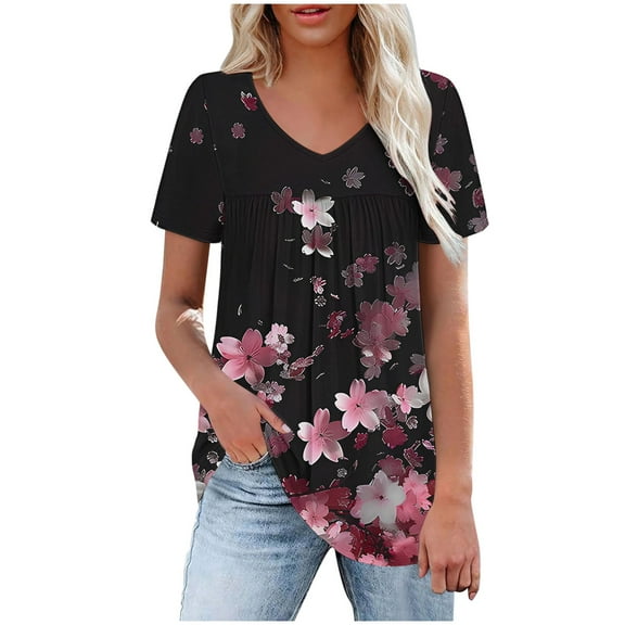 Lightweight Tops & Blouses Plus Size Blouses for Women Business Casual Workout Tops for Women Plus Size Womens Tops Dressy Casual Sexy Summer Warehouse Today Shipping