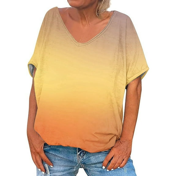 My Orders Lightweight Tops & Blouses Plus Size Shirts for Curvy Women Womens Sports Tops Set Summer Tops for Women 2025 Trendy Teens Semi Formal Shirts Yellow