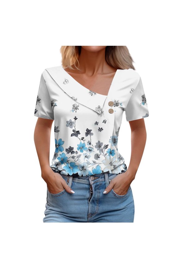 My Orders Lightweight Tops & Blouses Tshirts Shirts Graphic Vintage Rock Generic Womens Tops Hide Belly White Summer Crop Tops for Women Evening Party Shirts White