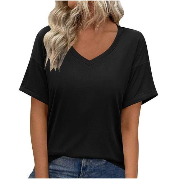 My Orders Lightweight Tops & Blouses Womens T Shirts Loose Plus Black Tees Slim Fit Summer Tops for Women 2025 Plus Size Women Outfits Sets Tummy Control