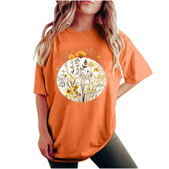 Lightweight Tops & Blouses Workout T Shirts Loose Casual Summer Clothes for Women Over 50 Cute Summer Tops for Women 2025 Trendy Semi Formal Shirts Yellow