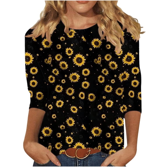 SHE IS My Orders Placed Crewneck T Shirts for Women Plus Size Womens Long Sleeve Tops Dressy Casual Fall Long Sleeve Blouses for Women Dressy Black Vintage Shirts for Women Trendy