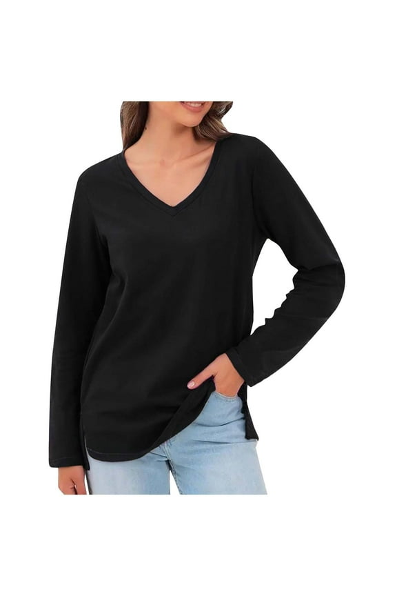 My Orders Placed Fall Shirts Women Trendy and Warm Going out Tops for Women College Womens Red Long Sleeve Blouse Womens Tunic Tops 3/4 Sleeve Tee Shirts