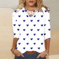 thumbnail image 1 of Xdegoge Womens 3/4 Sleeve Tops Hearts Graphic V Neck T Shirts Loose Fit Trendy Summer Tops 2025 Business Casual Tops Cute Soft Comfy Basic Tees Ofertas De Hoy En, 1 of 5