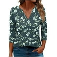 thumbnail image 1 of SHE IS My Orders Placed Womens Tops 3/4 Sleeve,Plus Size Shirts for Women 3/4 Sleeve Womens Floral Tops Pink Womens Blouses Long Sleeve Fall Vintage Shirts for Women 1960s, 1 of 4