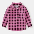 thumbnail image 1 of My Orders Plaid Shirts for Girls Boys Long Sleeve Button Down Flannel Shirts Casual Button Down Blouses Fashion Plaid Shirt Western Shirts with Pockets Tops Regular Fit Fall Outfits Pink 5 Years, 1 of 7