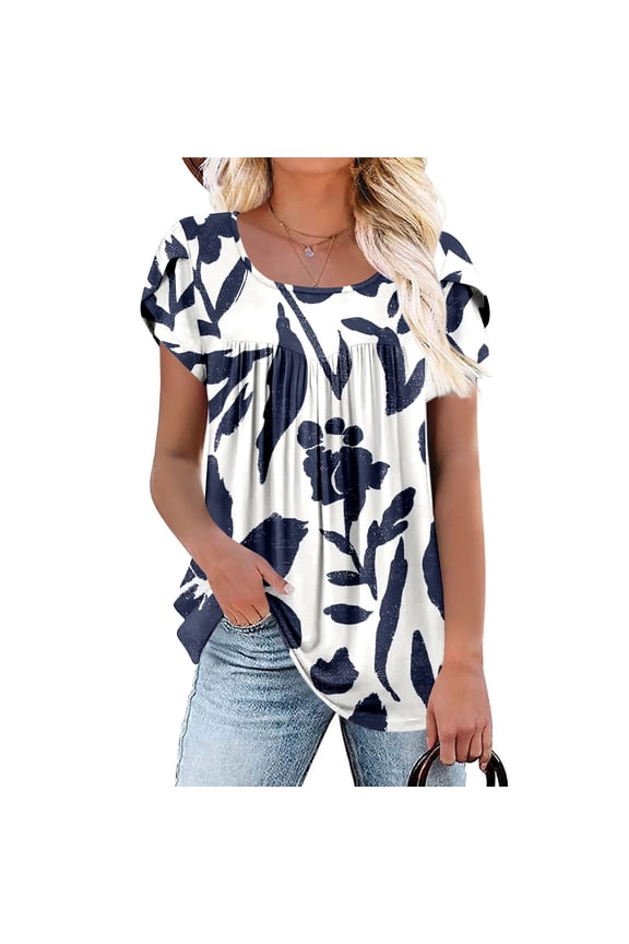 At Summer Tops for Women Western Aztec T Shirt Short Sleeve Plus Size Shirts Crew Neck Oversized Shirts Trendy Loose Graphic Tees Dressy Casual Blouses Past Where Is