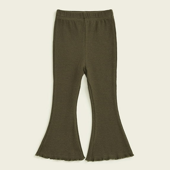 Xdegoge Girls Casual Pants Elastic Waist Travel Flare Pants Lightweight Cute Sweet Elasticity Flared Pants Girls Uniform Pants Gifts 5T Pantalones Para Niñas