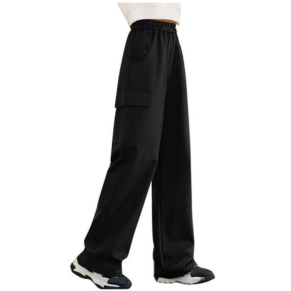 Xdegoge Girls Pants Elastic Waist Cargo Pants The Holiday Fashion Casual Girls Sweatpants Gifts for Teen Girls 6-8 Pantalones Para Niñas