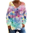 thumbnail image 1 of SHE IS My Orders past Orders Fall Long Sleeve Shirts for Women Tops for Women Trendy 3/4 Sleeve Blouses for Women Dressy Casual Plus Womens Tunic Tops 3/4 Sleeve Tee Shirts, 1 of 4
