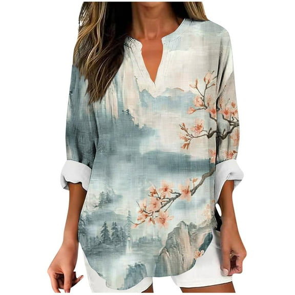 SHE IS My Orders past Orders Long Shirts for Women Trendy Fall Womens Tops Casual Yellow Blue Long Sleeve Blouse Women Plus Size Tunic Tops for Women with Pockets
