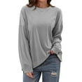 thumbnail image 1 of SHE IS My Orders past Orders Long Sleeve T Shirts for Women Womens Tops Casual Yellow Long Sleeve Blouses for Women Dressy Casual Basic Fitted Tees for Plus Size Women, 1 of 6