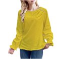 thumbnail image 1 of SHE IS My Orders past Orders Long Sleeve V Neck Shirts for Women Cotton Womens Long Sleeve Tops V Neck Yellow Long Sleeve Blouse Women Basic Tees for Women Plus, 1 of 5