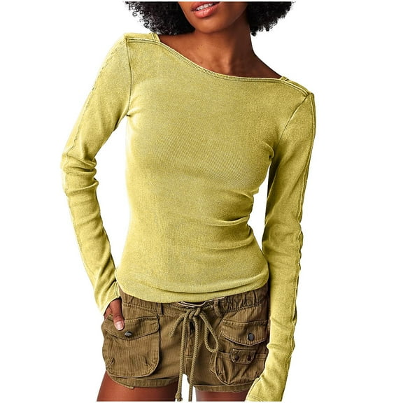 BeiFu 3/4 Length Sleeve Womens Tops V Neck T Shirts For Women Cotton Loose Fit Womens Tops Long Sleeve Plus Size Women Blouses Cotton V Neck Spring Clothes For Women