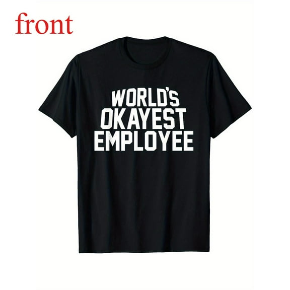 Ordinary Employee Tee Funny Graphic Comfortable and well-fitting Top Short Sleeve Round Neck Black S-5XL