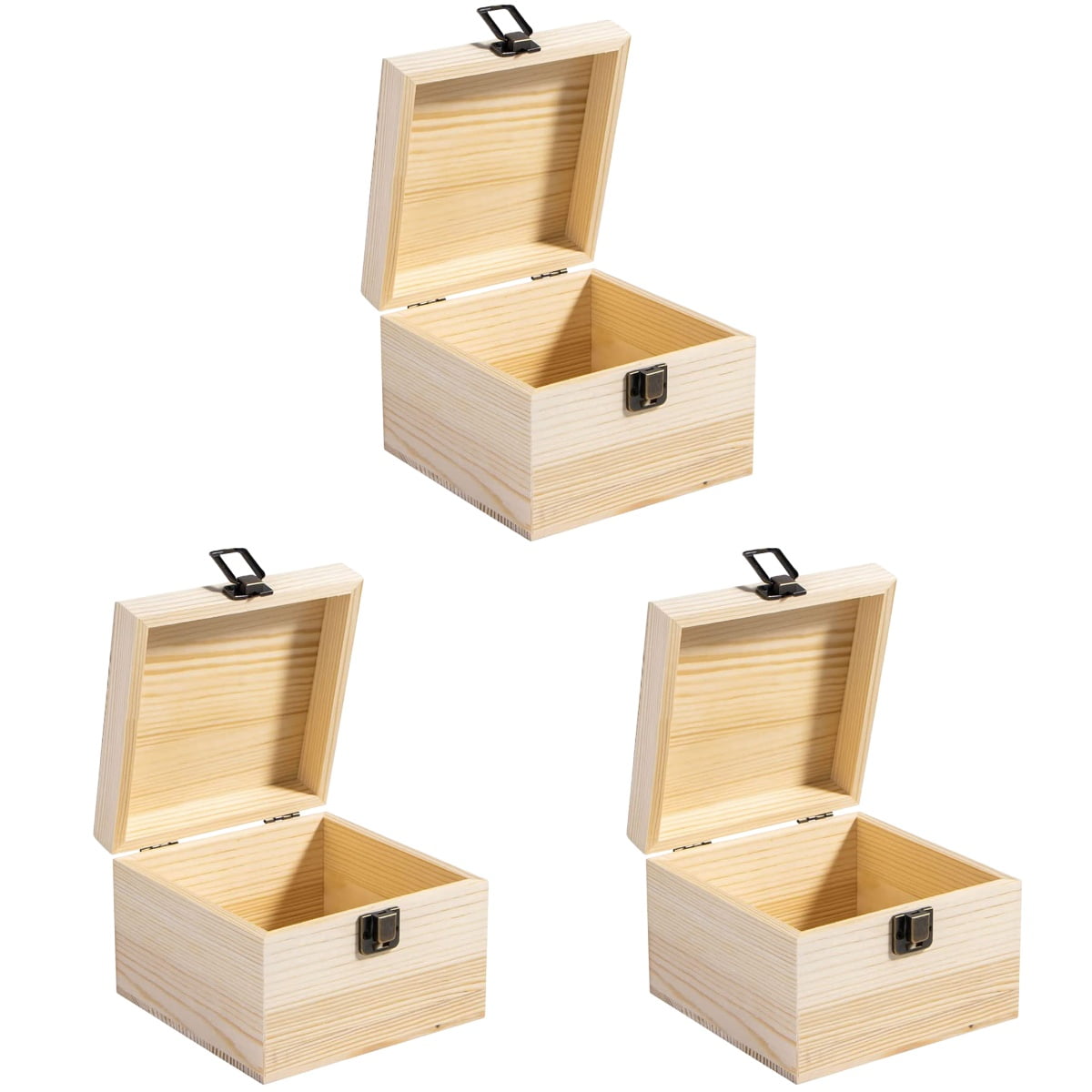 Ordinary Jewelry Boxes Unfinished Wooden Treasure Chest Unpainted Blank