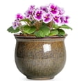 thumbnail image 1 of Ordivic 6 inch Vintage Brown Self Watering Ceramic African Violet Pot with Inner Pot,Indoor Porch Planter for ZZ Plant,Cactus ,Shelf,Table Decor, 1 of 7