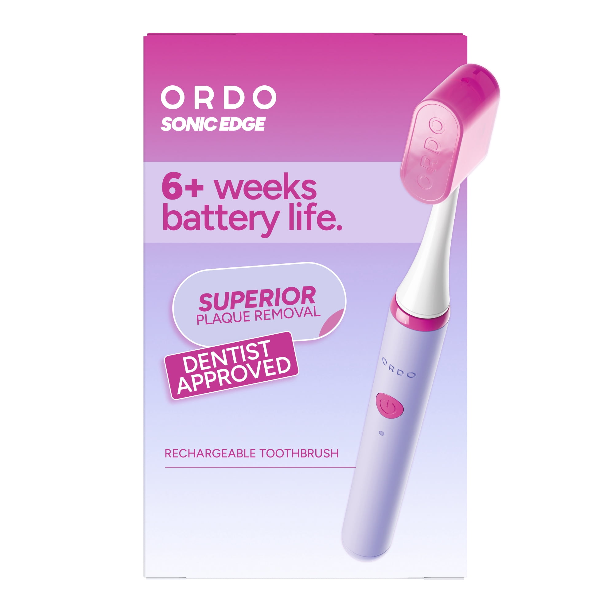 Ordo Sonic Edge Rechargeable Toothbrush - Fiji Fuchsia - Walmart.com