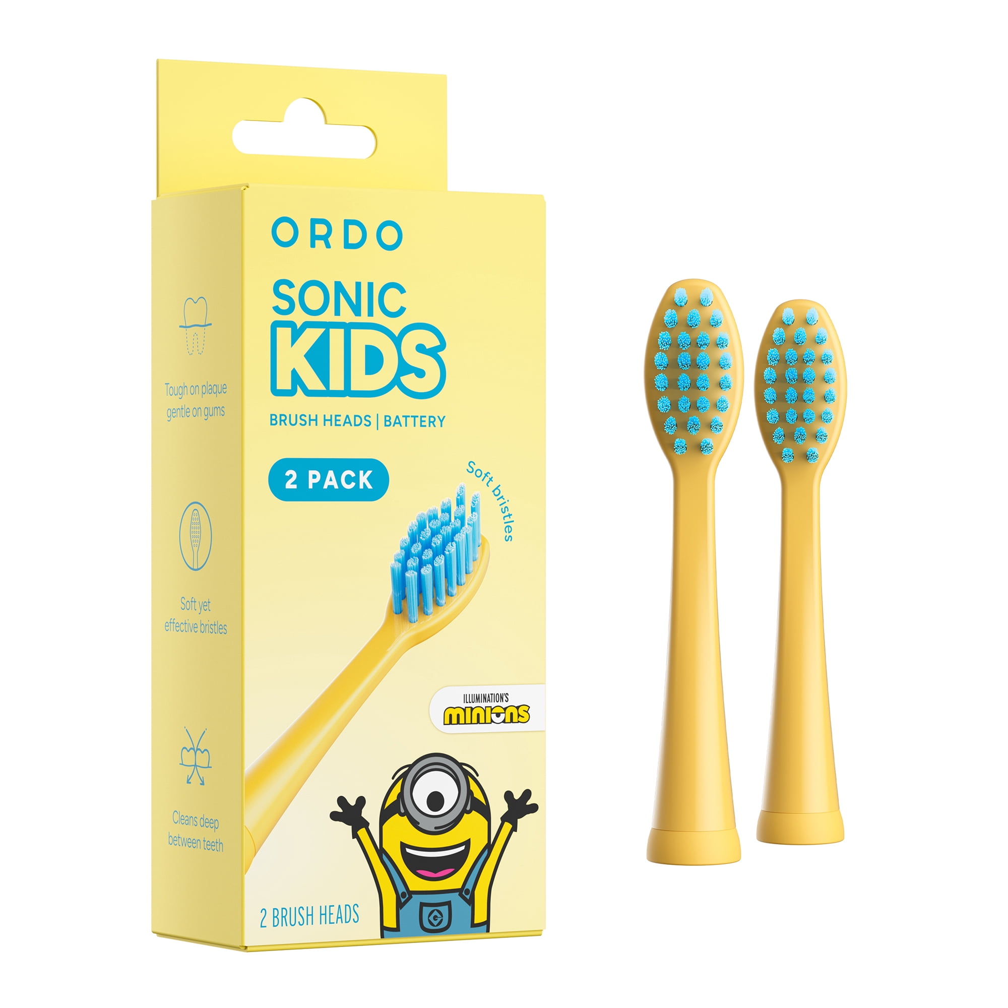 Ordo Sonic Kids Battery - Brush Heads - Minions 01 - 2 Pack