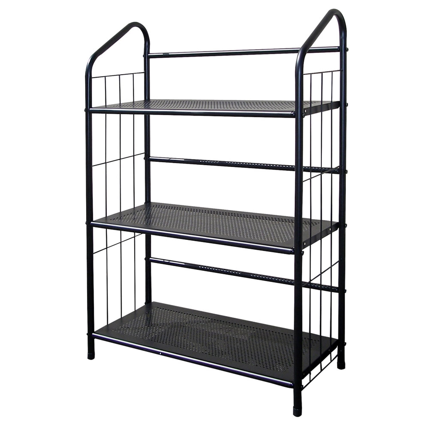 Black Metal 3-Tier Bookshelf with Open Frame