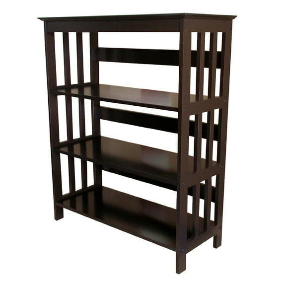 ORE International 36" Tall 3-Tier Wood Bookcase/Book Shelf in Espresso
