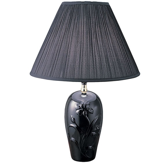 Ore International 26" Ceramic Table Lamp - Black
