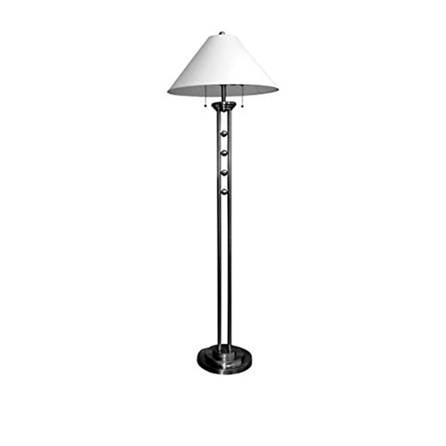 ORE International 63" Tall Metal "Silver Tone" Floor Lamp with Silver Finish