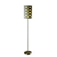 thumbnail image 1 of ORE International 66" Tall Metal Floor Lamp with gray and Yellow Shade in Silver, 1 of 2