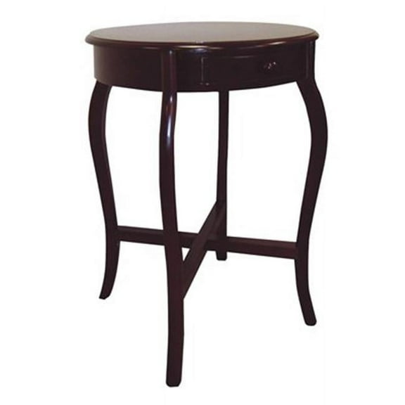 ORE International 27.5" Tall Round Contemporary Wood End Table in Cherry