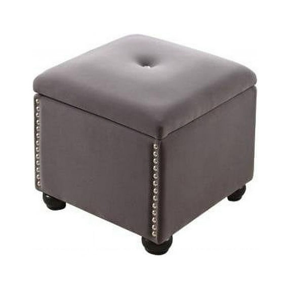 ORE International Polyurethane Storage Bench with Additional Ottoman in Gray